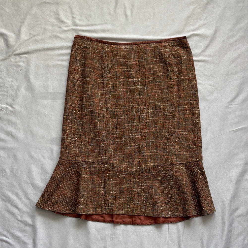 Le Suit Wool Tweed Flounce Skirt 12 | Quiet‎ Luxury Look